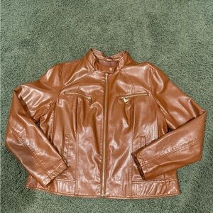 Brown Faux Leather Jacket